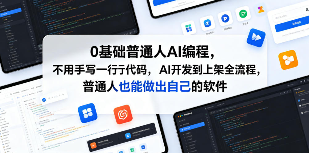 0基础普通人AI编程，不用手写一行代码，AI开发到上架全流程，普通人也能做出自己的软件-智云网