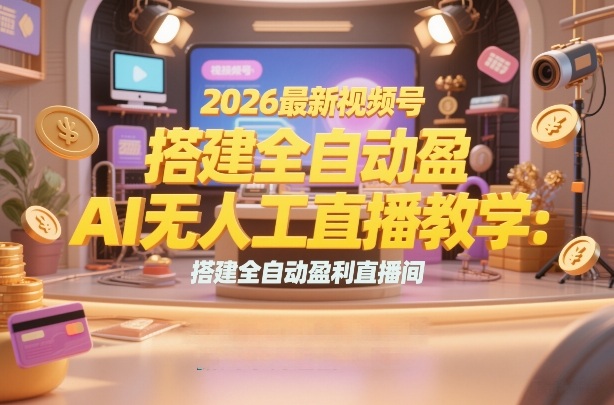 2026最新视频号AI无人直播教学：搭建全自动盈利直播间，低成本开启副业变现-智云网