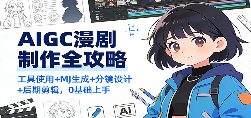 AIGC漫剧制作全攻略:工具使用+MJ生成+分镜设计+后期剪辑,0基础上手-智云网
