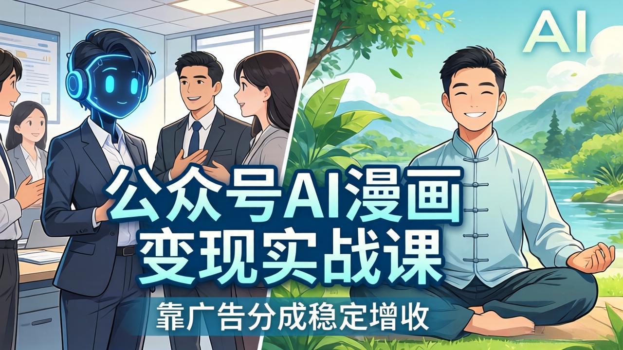 公众号AI漫画变现实战课：星座/职场/养生多赛道+智能体发文，靠广告分成稳定增收-智云网