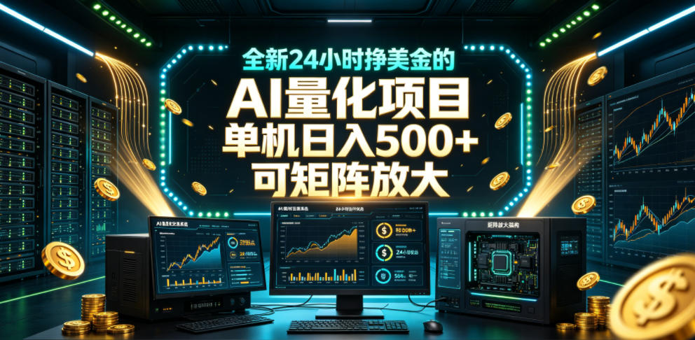 全新24小时挣美金的AI量化项目,单机日入500+,每天见收益,可矩阵放大【揭秘】-智云网
