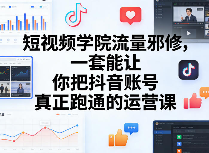 短视频学院流量邪修,一套能让你把抖音账号真正跑通的运营课-智云网