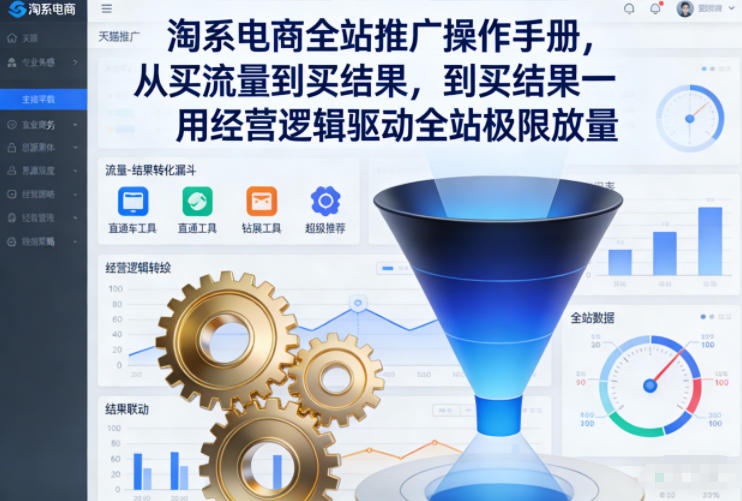淘系电商全站推广操作手册,从买流量到买结果一用经营逻辑驱动全站极限放量-智云网
