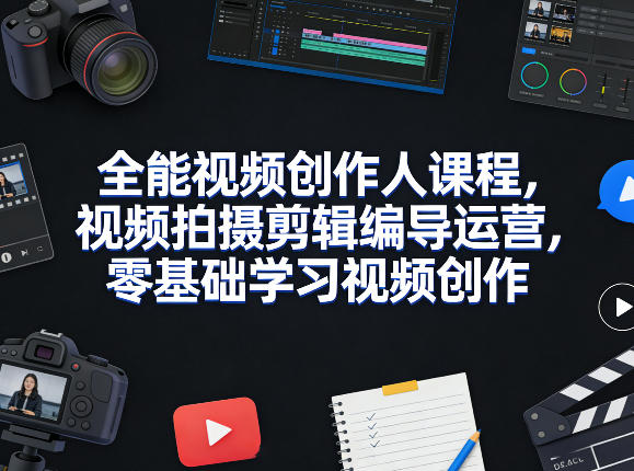 全能视频创作人课程，视频拍摄剪辑编导运营，零基础学习视频创作（更新2026年3月）-智云网