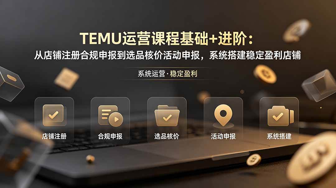 （19081期）TEMU运营课程（基础+进阶）：从店铺注册合规申报到选品核价活动申报，系统搭建稳定盈利店铺-智云网