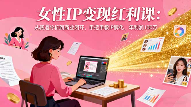 女性IP变现红利课：从赛道分析到商业闭环，手把手教IP孵化，年利润100万-智云网