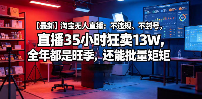 【最新】淘宝无人直播:不违规、不封号,直播35小时狂卖13W,全年都是旺季,还能批量矩阵操作【揭秘】-智云网