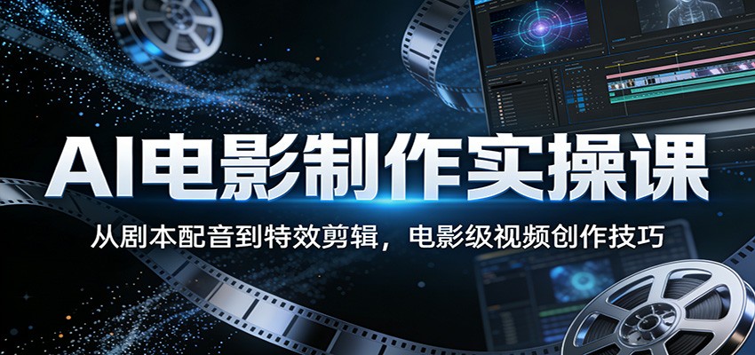 AI电影制作实操课:从剧本配音到特效剪辑,电影级视频创作技巧-智云网