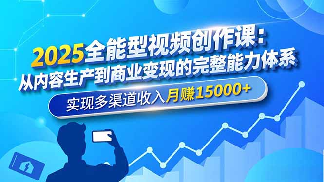 2025全能型视频创作课：从内容生产到商业变现的完整能力体系，实现多渠道收入月赚15000+-智云网