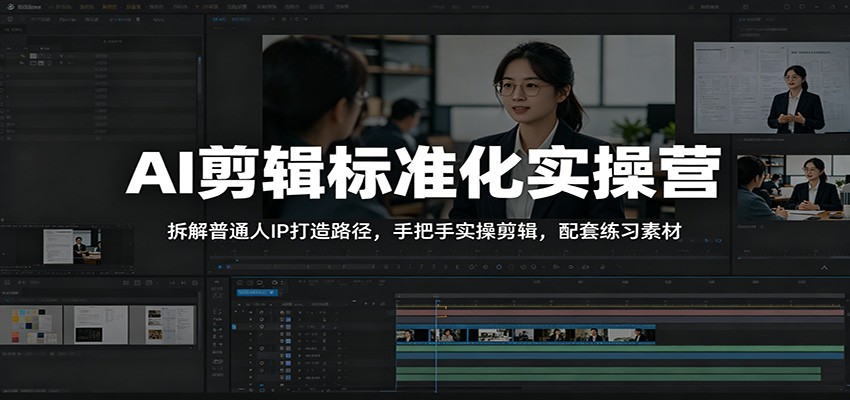 AI剪辑标准化实操营：拆解普通人IP打造路径，手把手实操剪辑，配套练习素材-智云网