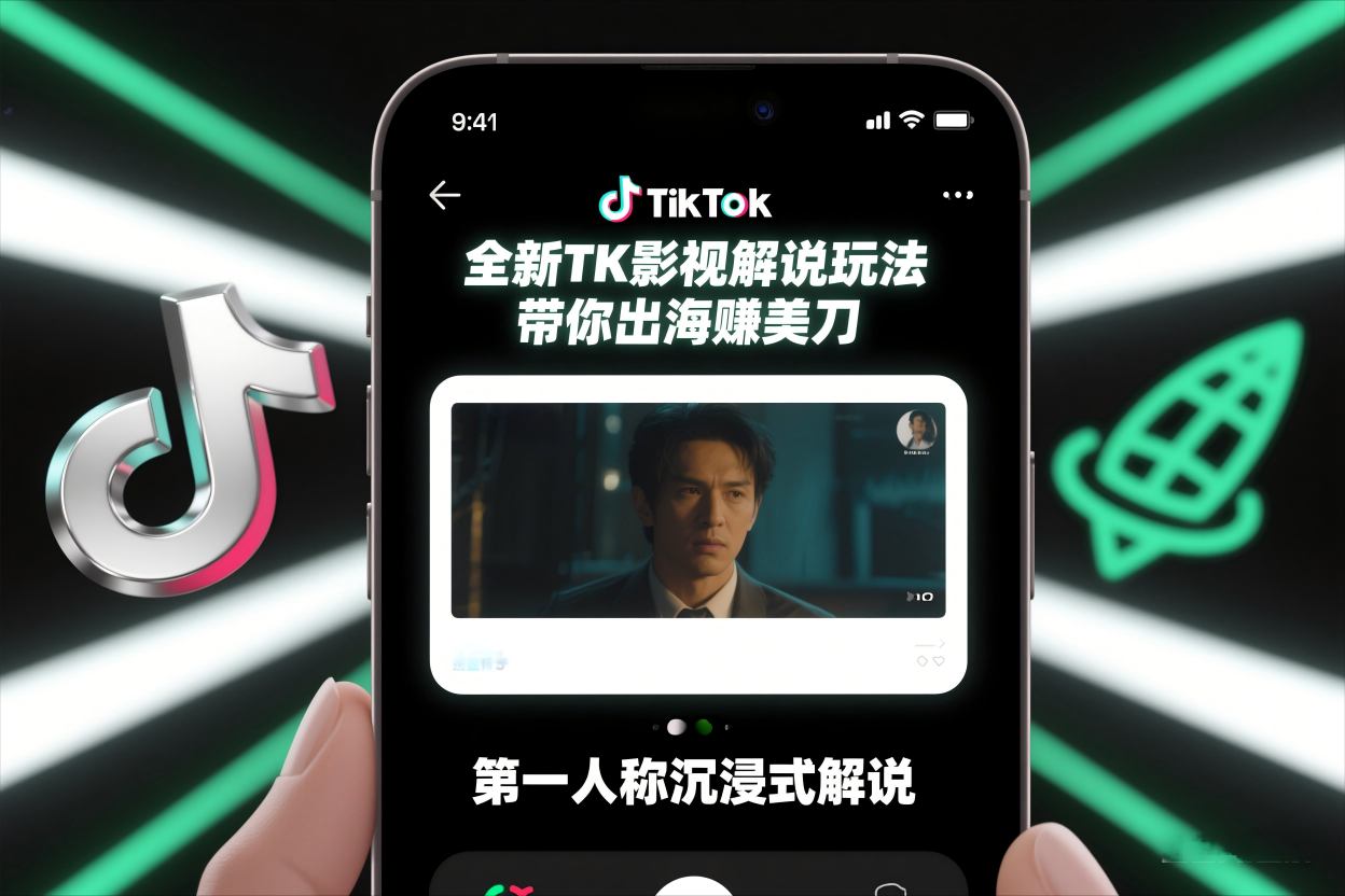 TikTok第一人称影视解说教学，全新TK影视解说玩法，带你出海賺美刀-智云网