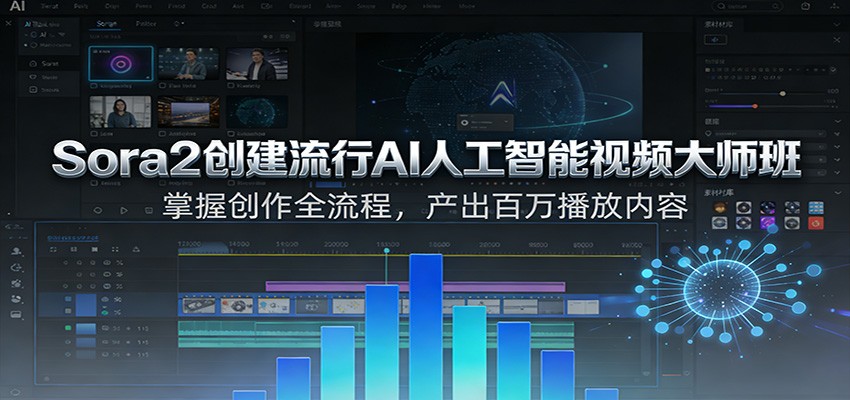 Sora2创建流行AI人工智能视频大师班,掌握创作全流程,产出百万播放内容 Sora2创建流行AI人工智能视频大师班,掌握创作全流程,产出百万播放内容