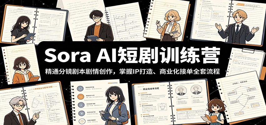 Sora AI短剧训练营：精通分镜剧本剧情创作，掌握IP打造、商业化接单全套流程-智云网
