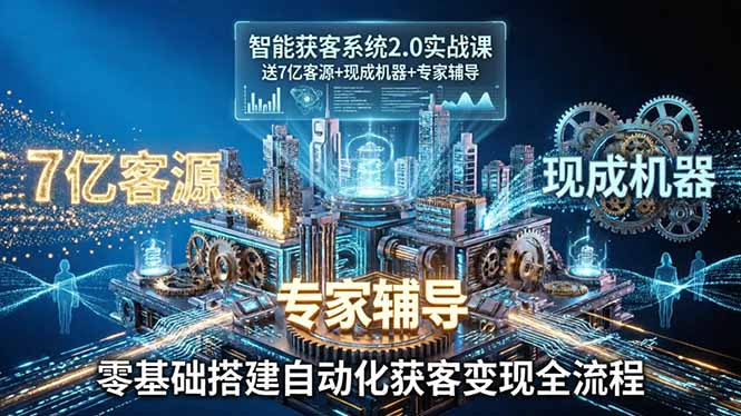 智能获客系统2.0实战课:送7亿客源+现成机器+专家辅导,零基础搭建自动化获客变现全流程-智云网