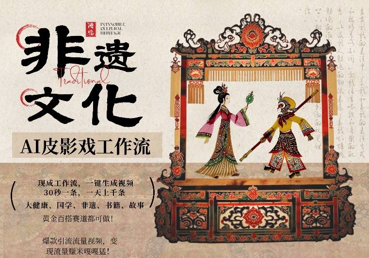 AI一键生成民俗文化非遗皮影戏视频,一刀不剪无需剪辑,30S一条,一天上百条,流量财富嘎嘎猛-智云网