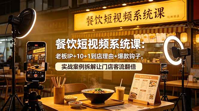 （18712期）餐饮短视频系统课：老板IP+10+1到店理由+爆款钩子，实战案例拆解让门店客流翻倍-智云网