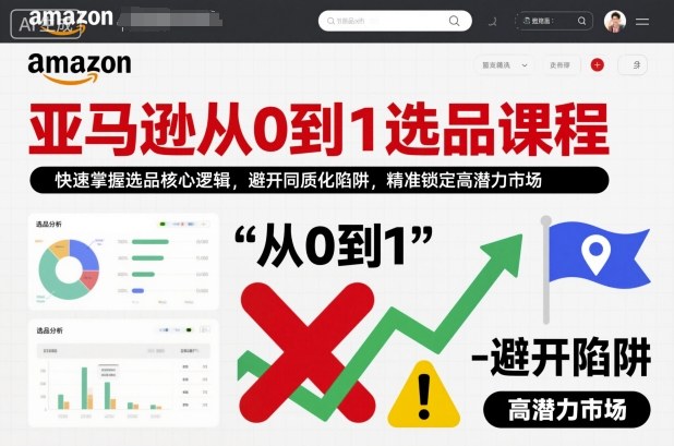 亚马逊从0到1选品课程,快速掌握选品核心逻辑,避开同质化陷阱,精准锁定高潜力市场(更新)-智云网