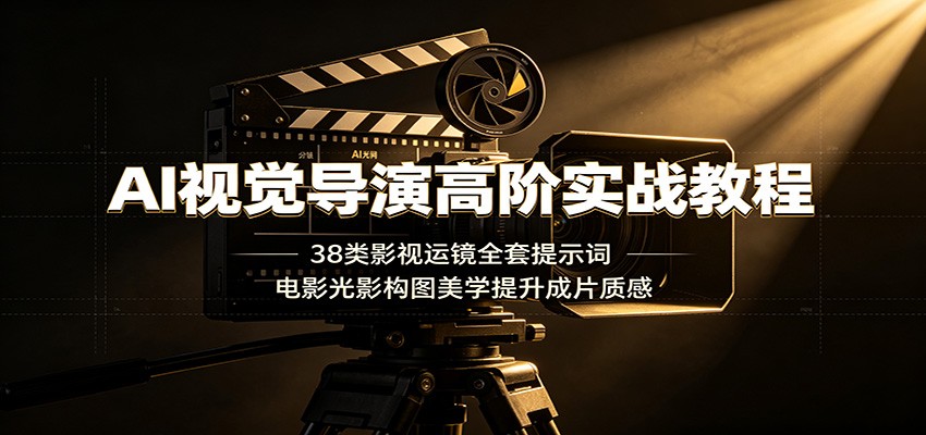 AI视觉导演高阶实战教程:38类影视运镜全套提示词,电影光影构图美学提升成片质感-智云网