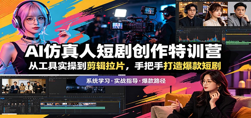 AI仿真人短剧创作特训营:从工具实操到剪辑拉片,手把手打造爆款短剧-智云网