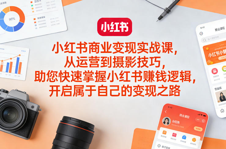 小红书商业变现实战课,从运营到摄影技巧,助您快速掌握小红书賺钱逻辑,开启属于自己的变现之路-智云网