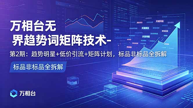 万相台无界趋势词矩阵技术-第2期：趋势明星+低价引流+矩阵计划，标品非标品全拆解-智云网