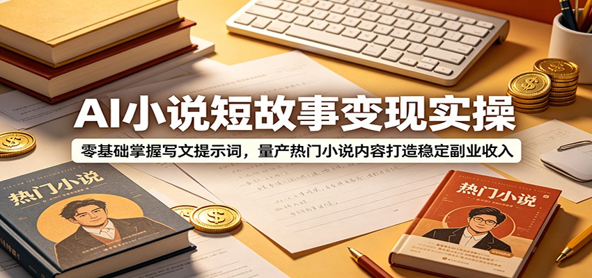 AI小说短故事变现实操:零基础掌握写文提示词,量产热门小说内容打造稳定副业收入-智云网