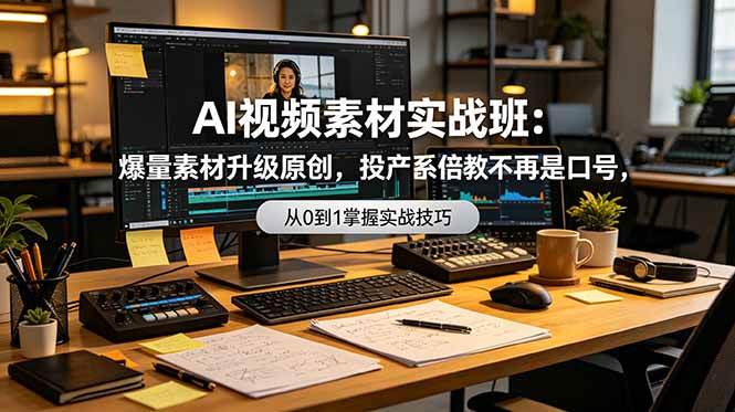 （19085期）AI视频素材实战班：爆量素材升级原创，投产翻倍不再是口号，0-1系统教学实战落地-智云网