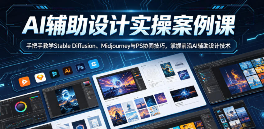 AI辅助设计实操案例课,手把手教学Stable Diffusion、Midjourney与PS协同技巧,掌握前沿AI辅助设计技术-智云网