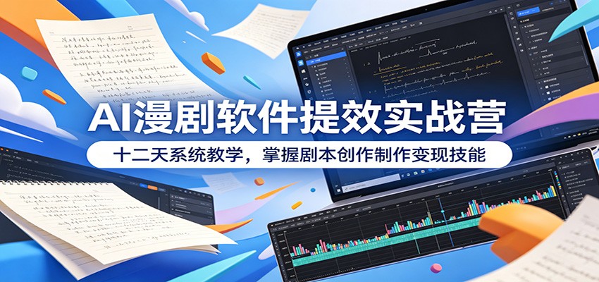 AI漫剧软件提效实战营：十二天系统教学，掌握剧本创作制作变现技能-智云网