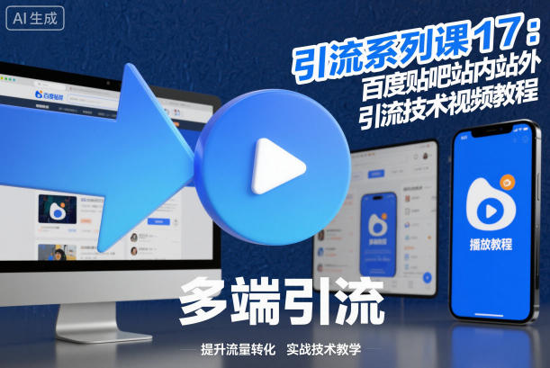引流系列课17:百度贴吧站内站外引流技术视频教程-智云网