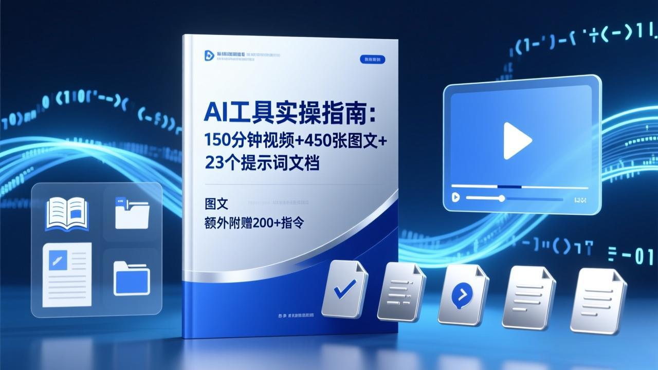 AI工具实操指南：150分钟视频+450张图文+23个提示词文档，额外附赠200+指令-智云网
