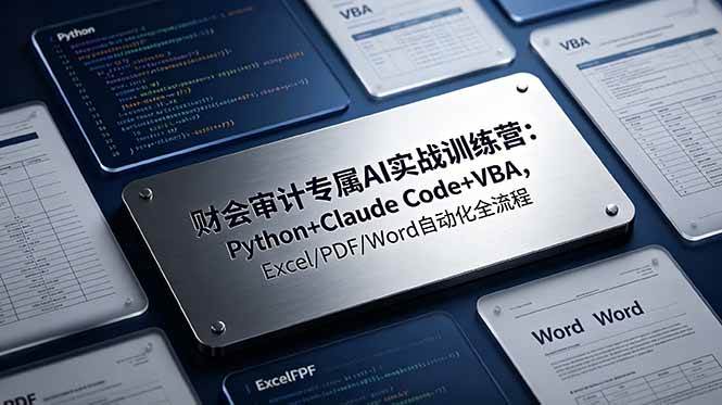 (19028期)财会审计专属 AI实战训练营:Python+Claude Code+VBA,Excel/PDF/Word自动化全流程-智云网