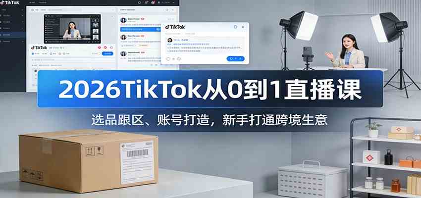 2026TikTok从0到1直播课:选品跟区、账号打造,新手打通跨境生意-智云网