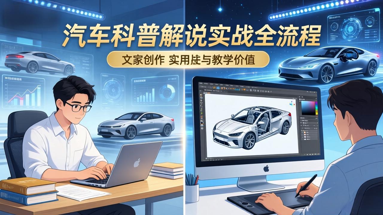抖音汽车科普解说实战:文案+动画+画面处理+去水印全流程,打造专业汽车科普视频-智云网