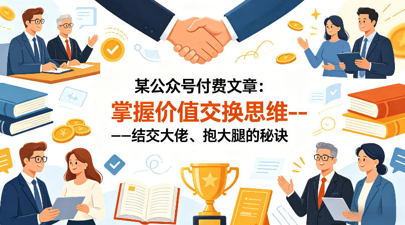 某公众号付费文章:掌握价值交换思维—-结交大佬、抱大腿的秘诀-智云网