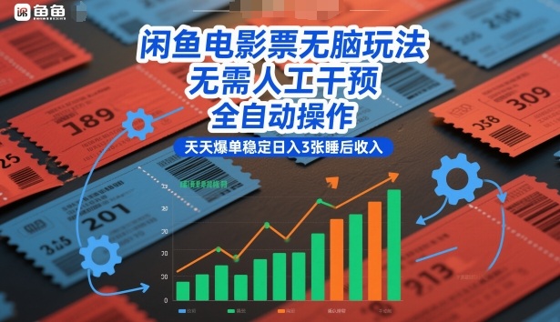 闲鱼电影票无脑玩法，无需人工干预，全自动操作，天天爆单稳定日入3张睡后收入【揭秘】-智云网