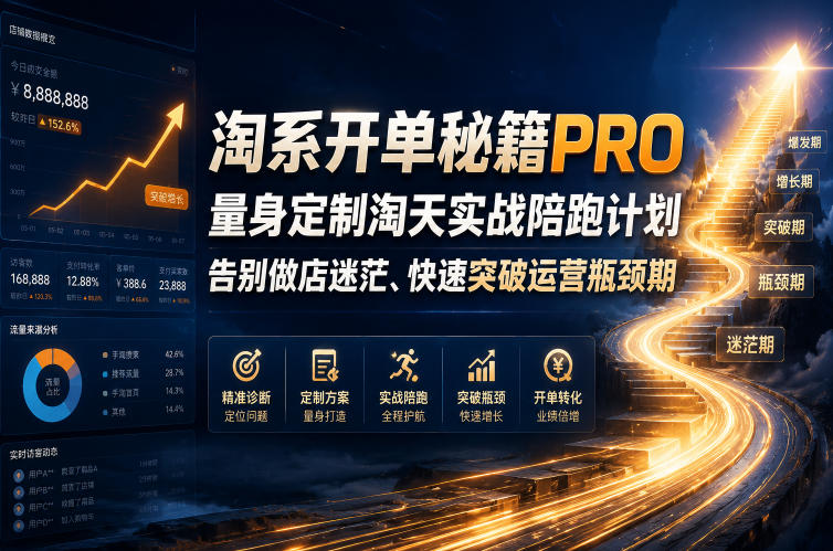 淘系开单秘籍PRO,量身定制淘天实战陪跑计划,告别做店迷茫、快速突破运营瓶颈期(2026年6月22日)-智云网