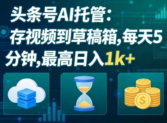 头条号AI托管,我存视频到你草稿箱,每天5分钟,最高日入1k+【揭秘】-智云网