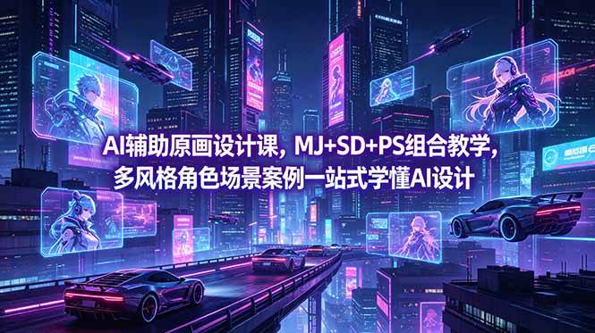 (18731期)AI辅助原画设计课,MJ+SD+PS组合教学,多风格角色场景案例一站式学懂AI设计-智云网