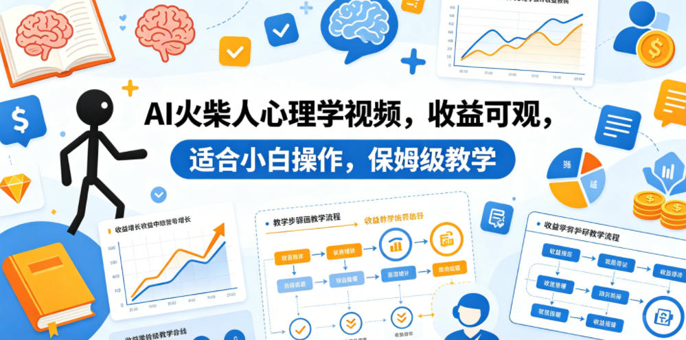AI火柴人心理学视频，收益可观，适合小白操作，保姆级教学-智云网