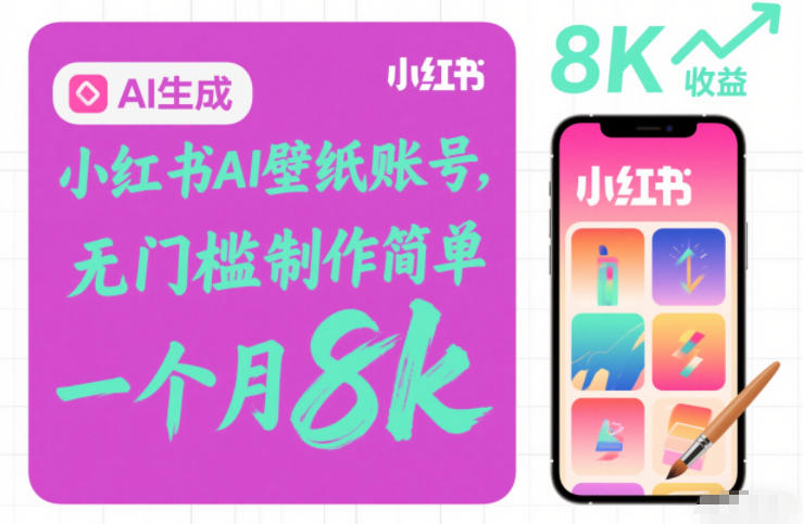 小红书AI壁纸账号,无门槛制作简单,一个月8k+-智云网