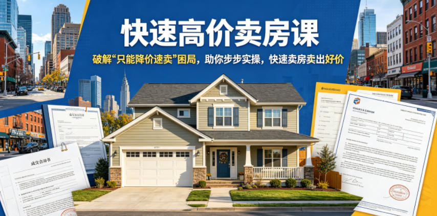 快速高价卖房课，破解“只能降价速卖”困局，助你步步实操，快速卖房卖出好价(更新2026)-智云网