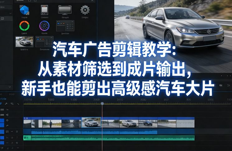 汽车广告剪辑教学:从素材筛选到成片输出,新手也能剪出高级感汽车大片-智云网