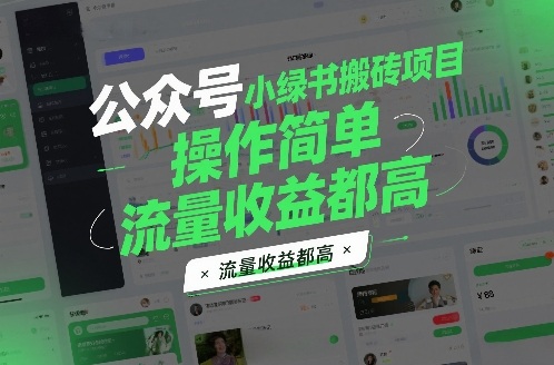 公众号小绿书搬砖项目,操作简单,流量收益都高-智云网