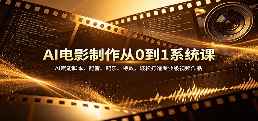 AI电影制作从0到1系统课:AI赋能脚本、配音、配乐、特效,轻松打造专业级视频作品-智云网