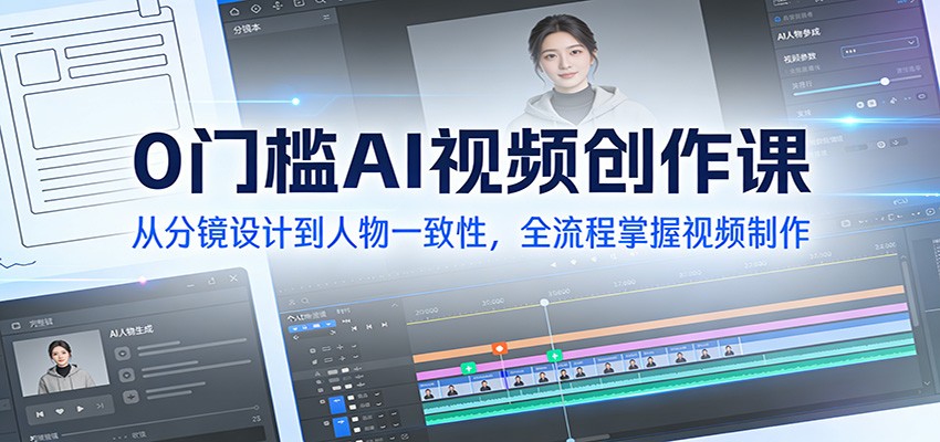 0门槛AI视频创作课:从分镜设计到人物一致性,全流程掌握视频制作-智云网