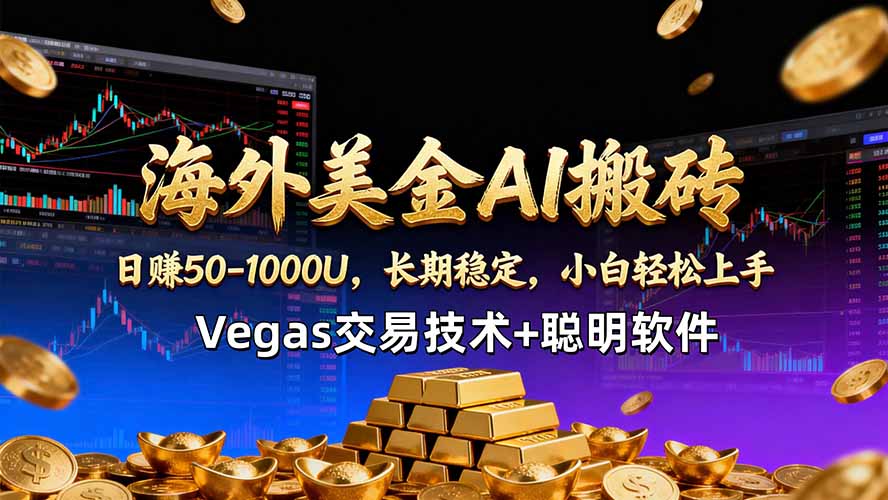 海外美金AI搬砖技术Vegas交易技术+聪明软件【训练营第七期】,日赚50-100U-智云网