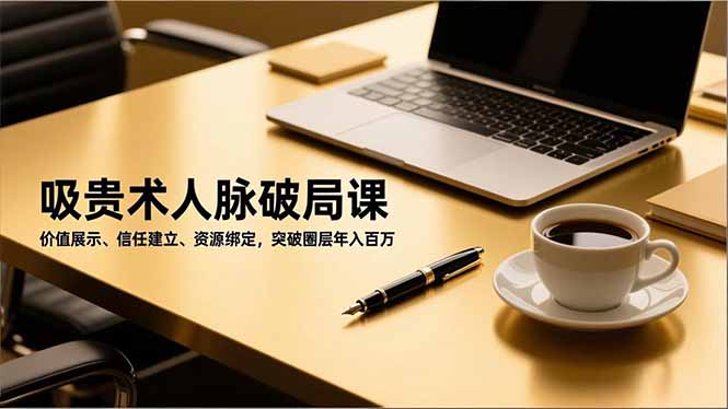 吸贵术人脉破局课,价值展示、信任建立、资源绑定,突破圈层年入百万-智云网