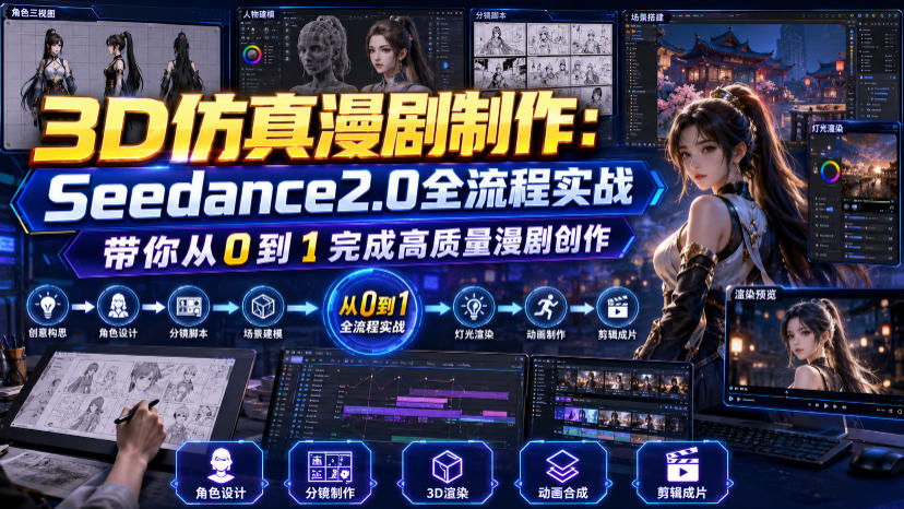 3D仿真漫剧制作:Seedance2.0全流程实战,带你从0到1完成高质量漫剧创作-智云网