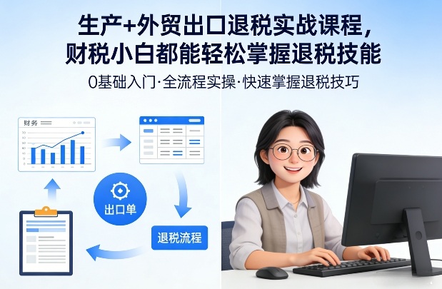 生产+外贸出口退税实战课程,财税小白都能轻松掌握退税技能-智云网